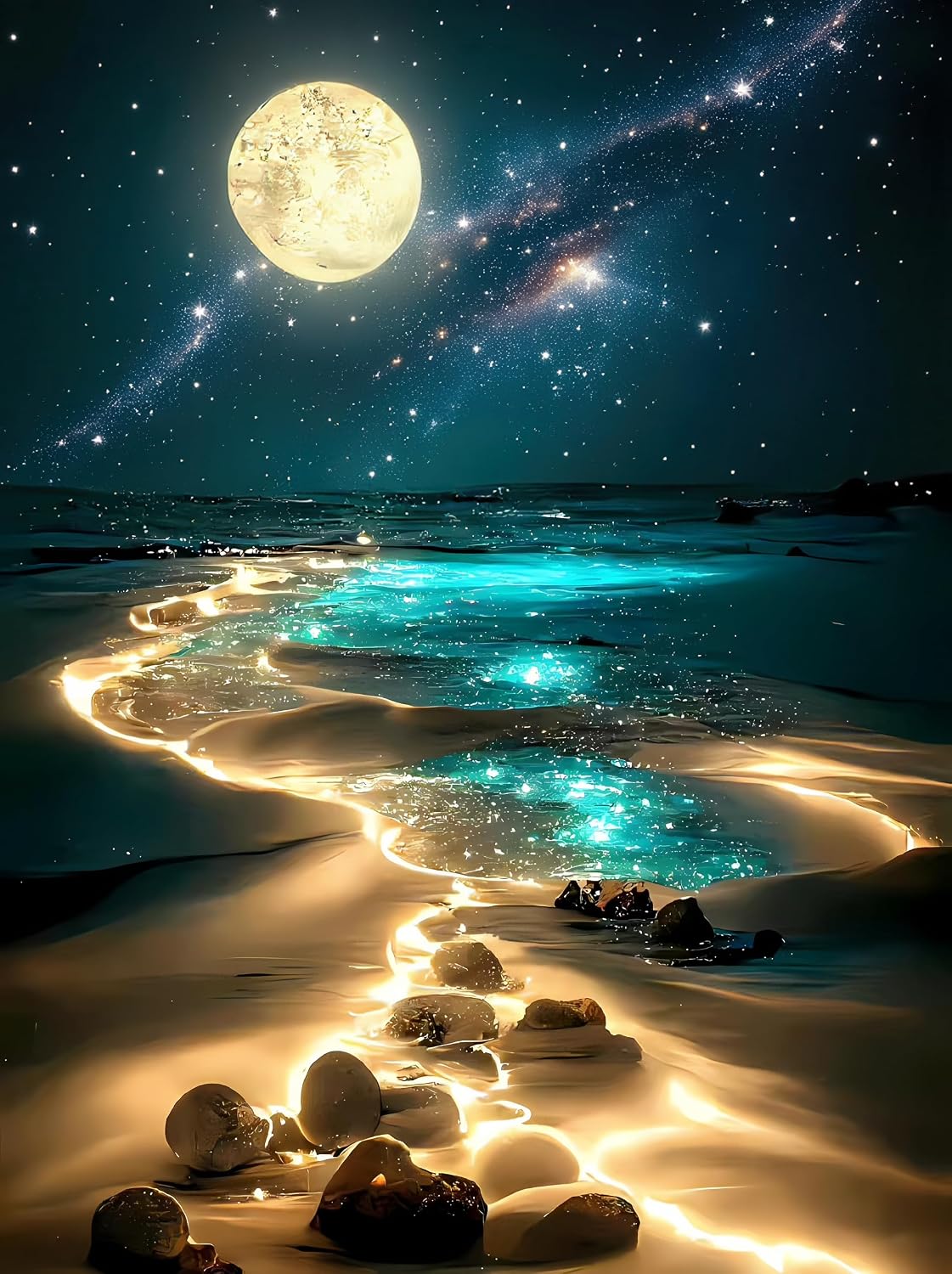 Moonlight Jigsaw Puzzles for Adults 1000 Pieces, Sparkling Beach Nature Landscape 1000